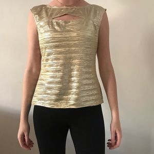 VINTAGE BCX Gold Cutout Blouse